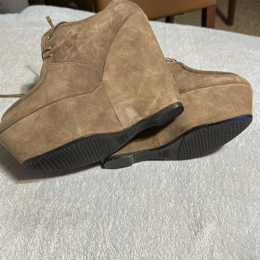 Stuart Weitzman Brown Wedges chunky Shoes - Picture 8 of 14